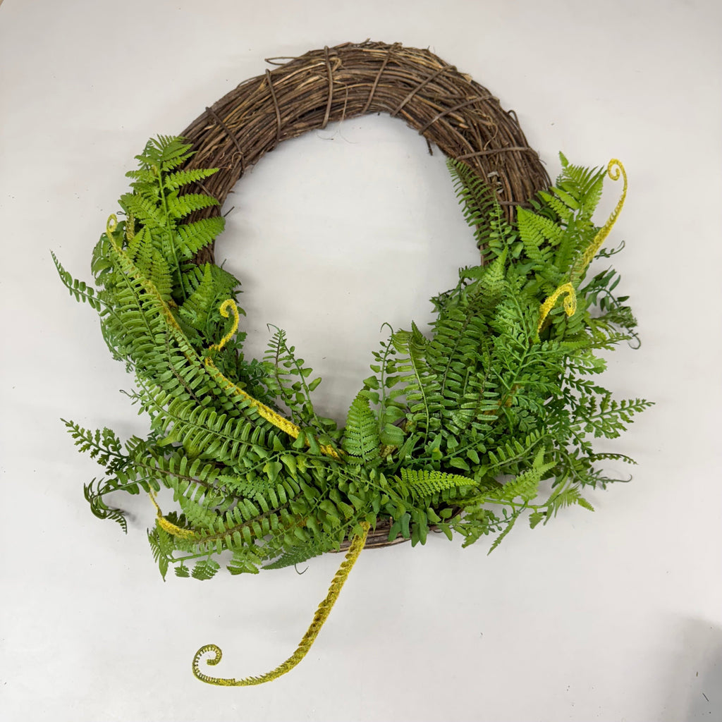 RAZ IMPORTS Oval Mixed Fern Wreath Home Decor 28" Green W4102231
