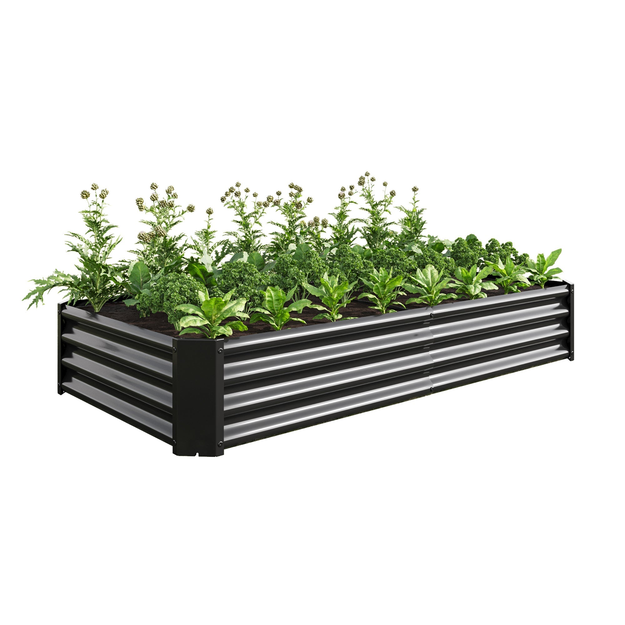 Raised Garden Bed Outdoor 6×3×1 ft Metal Raised Rectangle Planter Bed