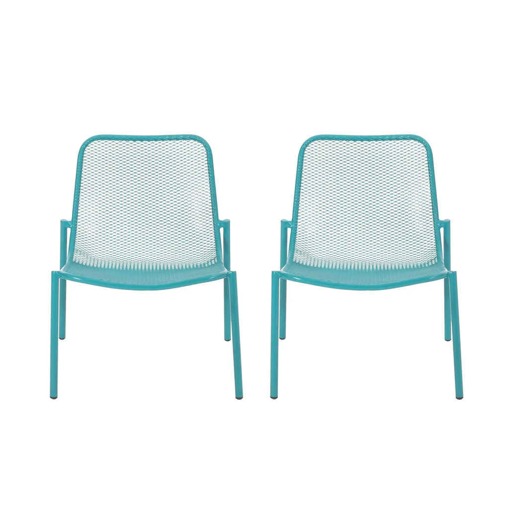 Outdoor Iron Chair With Mesh Design