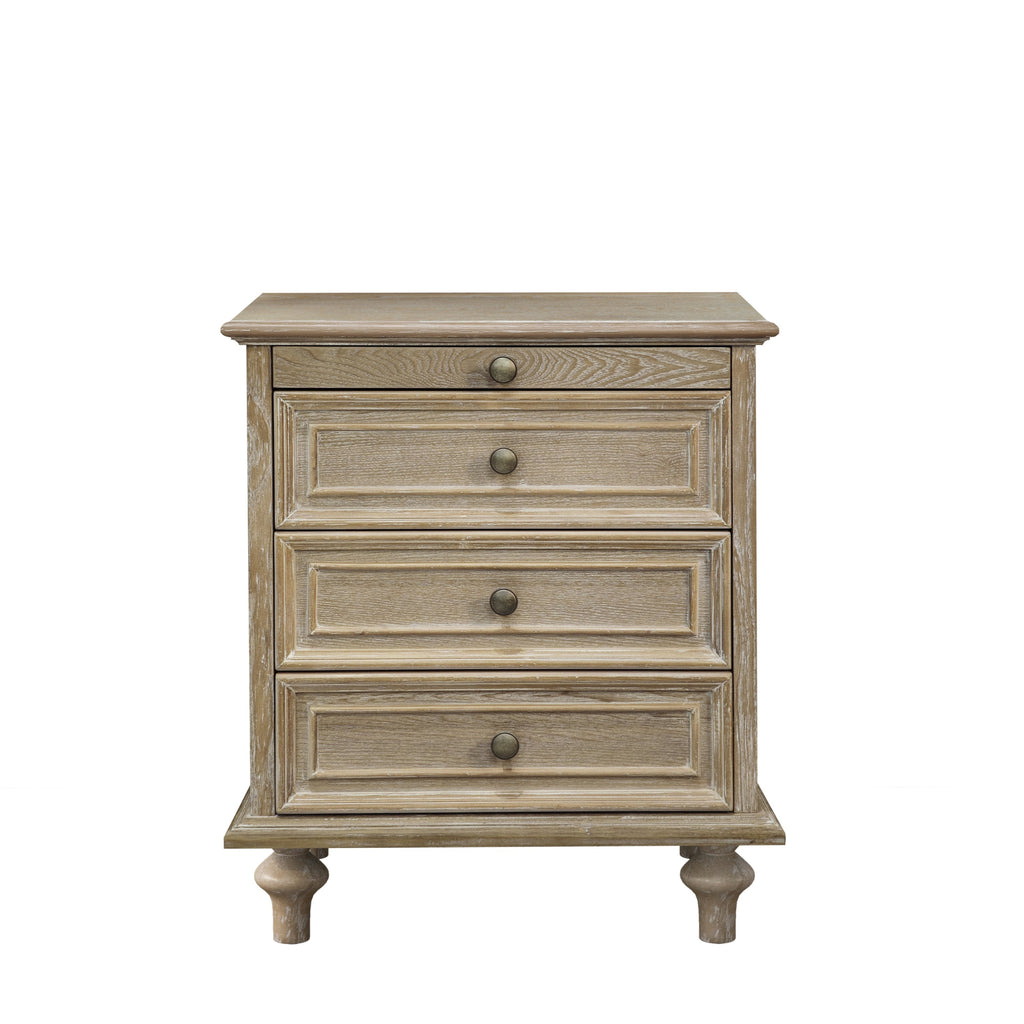 Farmhouse Nightstands with 4 Drawers and Pull-Out Shelf