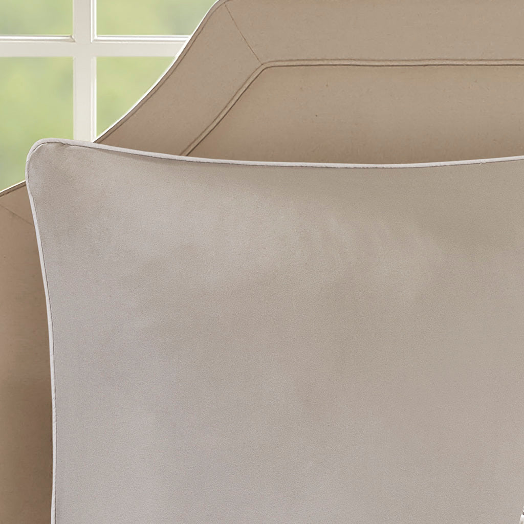 Embroidered 8 Piece Comforter Set Neutral Queen