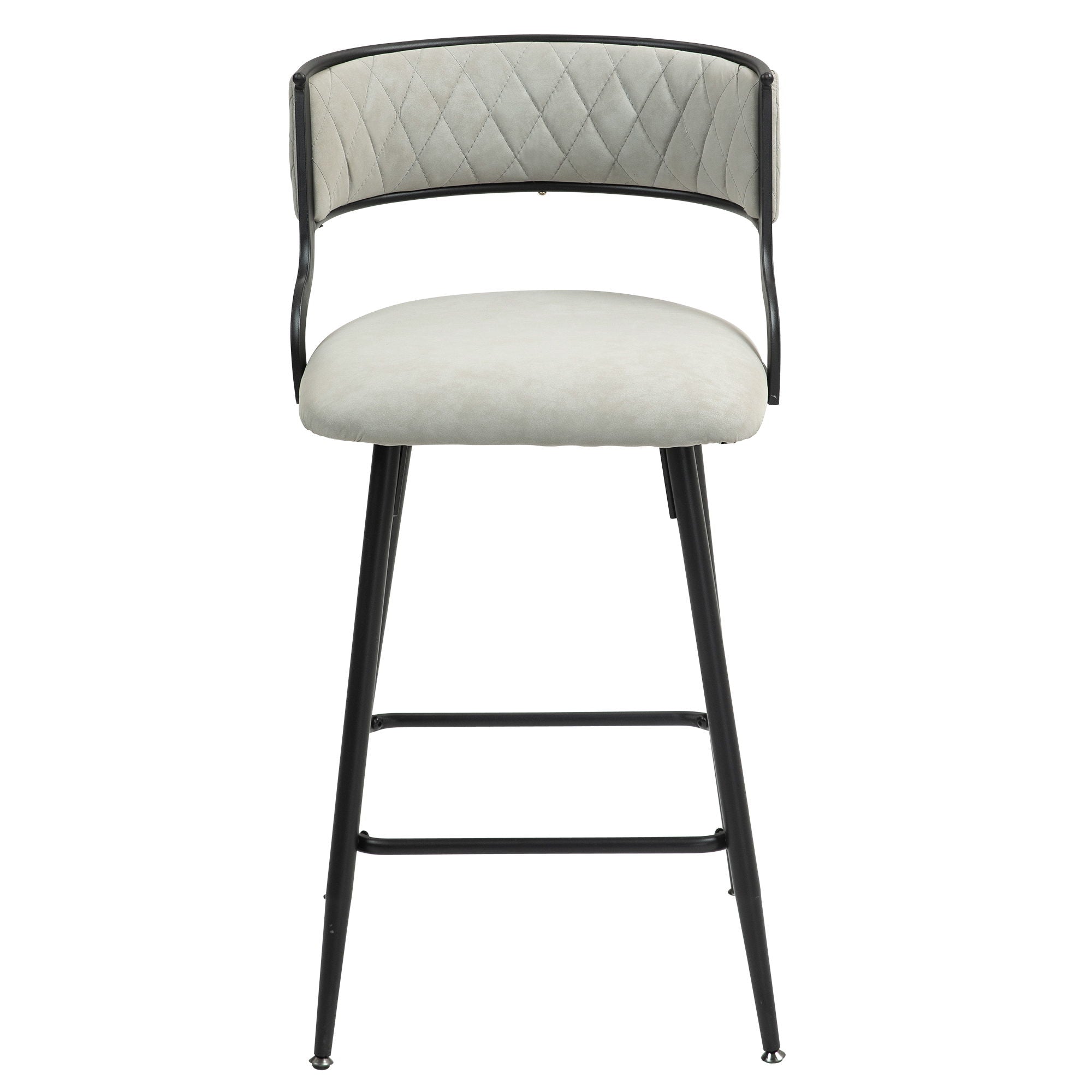 Counter Height Bar Stools With Powder Coating Base And Footrest (Set of 2) -