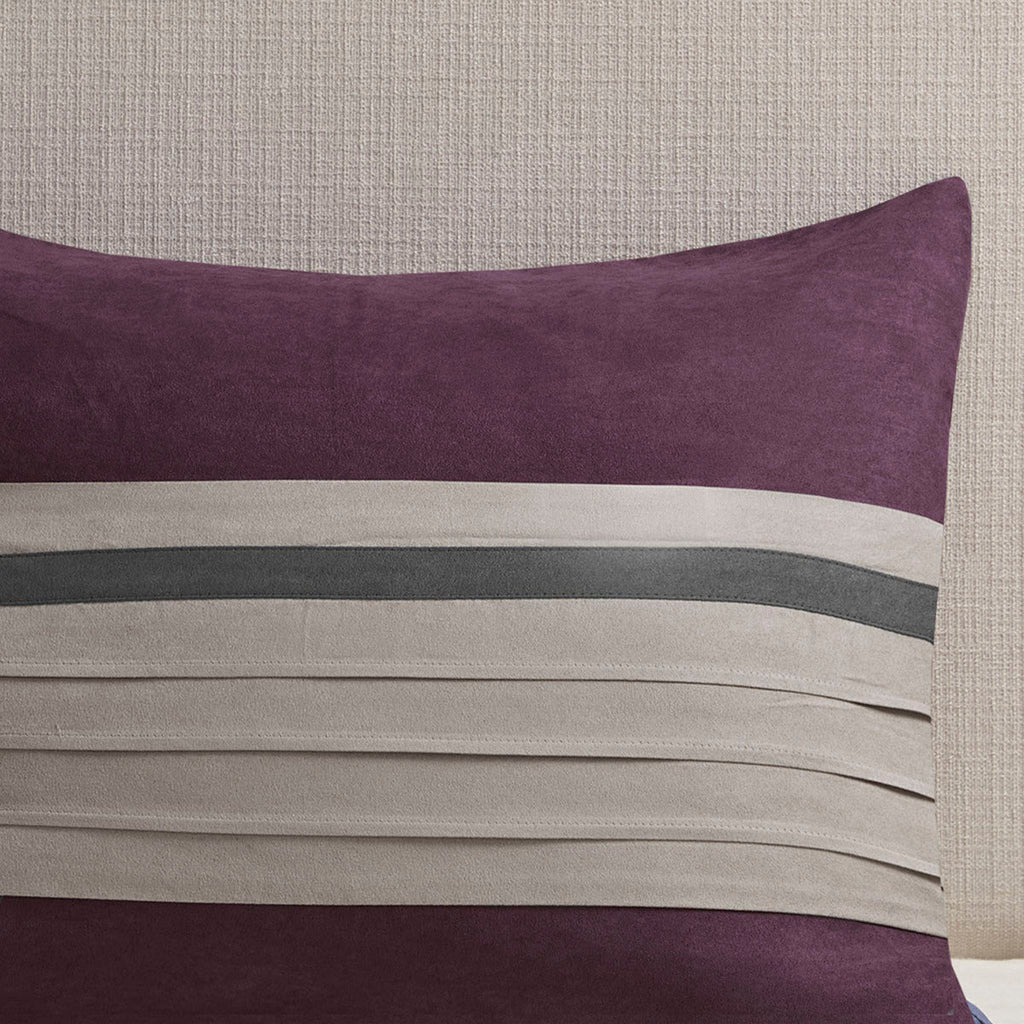 7 Piece Purple Faux Suede Comforter Set Full