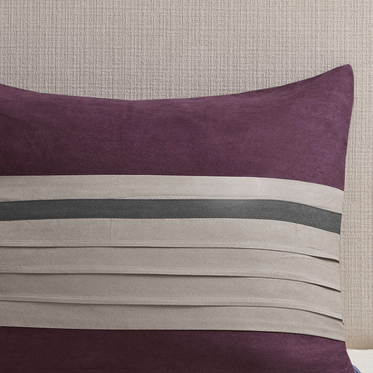 7 Piece Purple Faux Suede Comforter Set Full