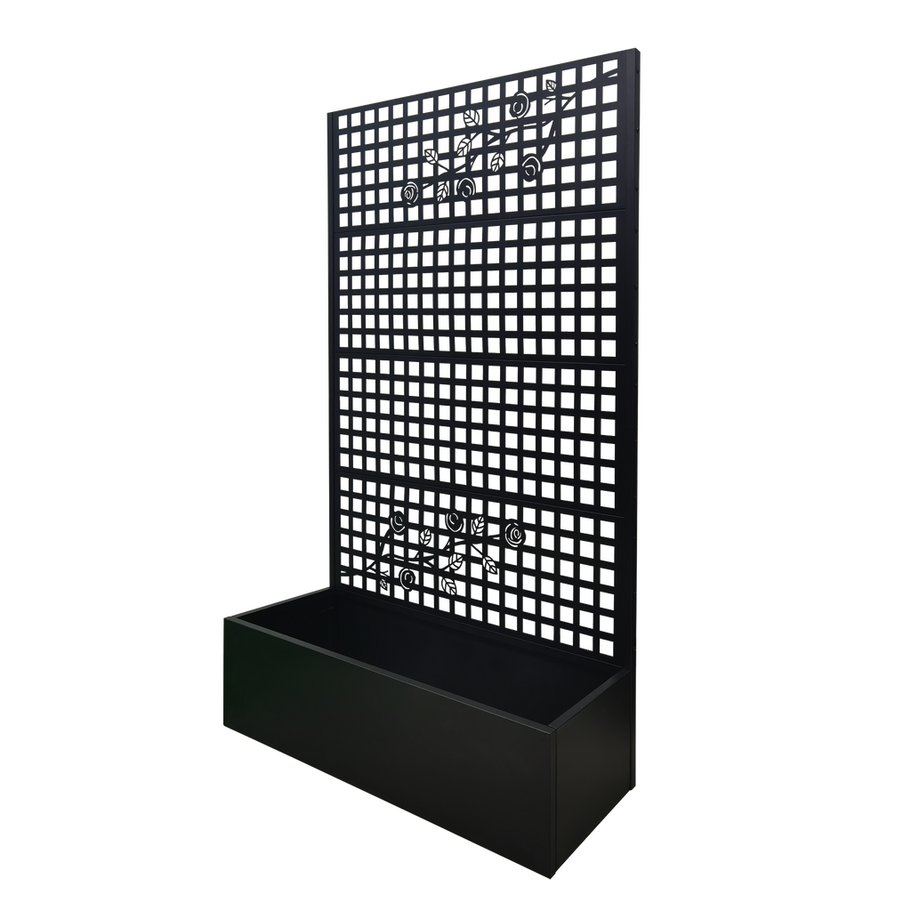 Metal Planter Box with Trellis 70.9in H x 43.3in W x 15.8in D