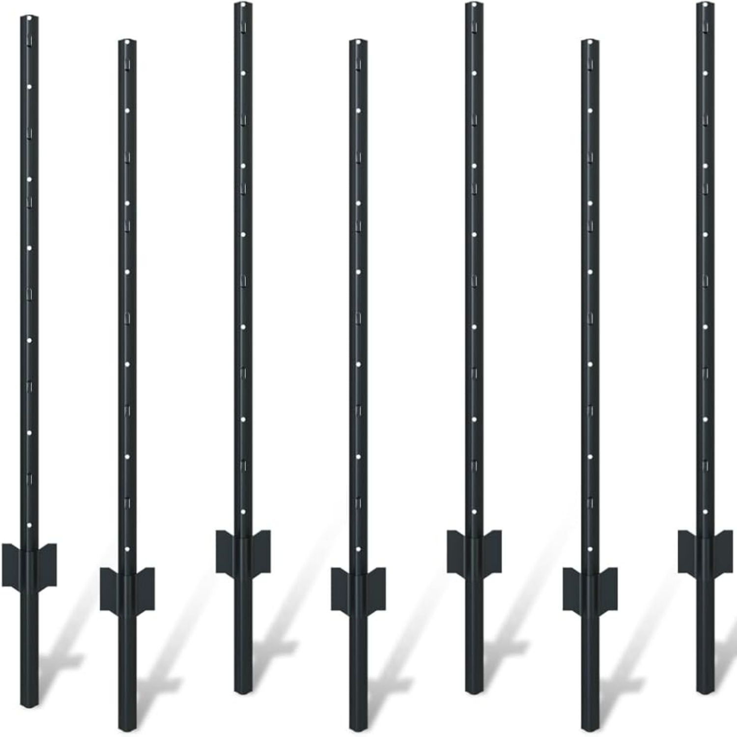 4 Foot U-Shaped Metal Garden Fence Posts Set for Wire Mesh Fencing