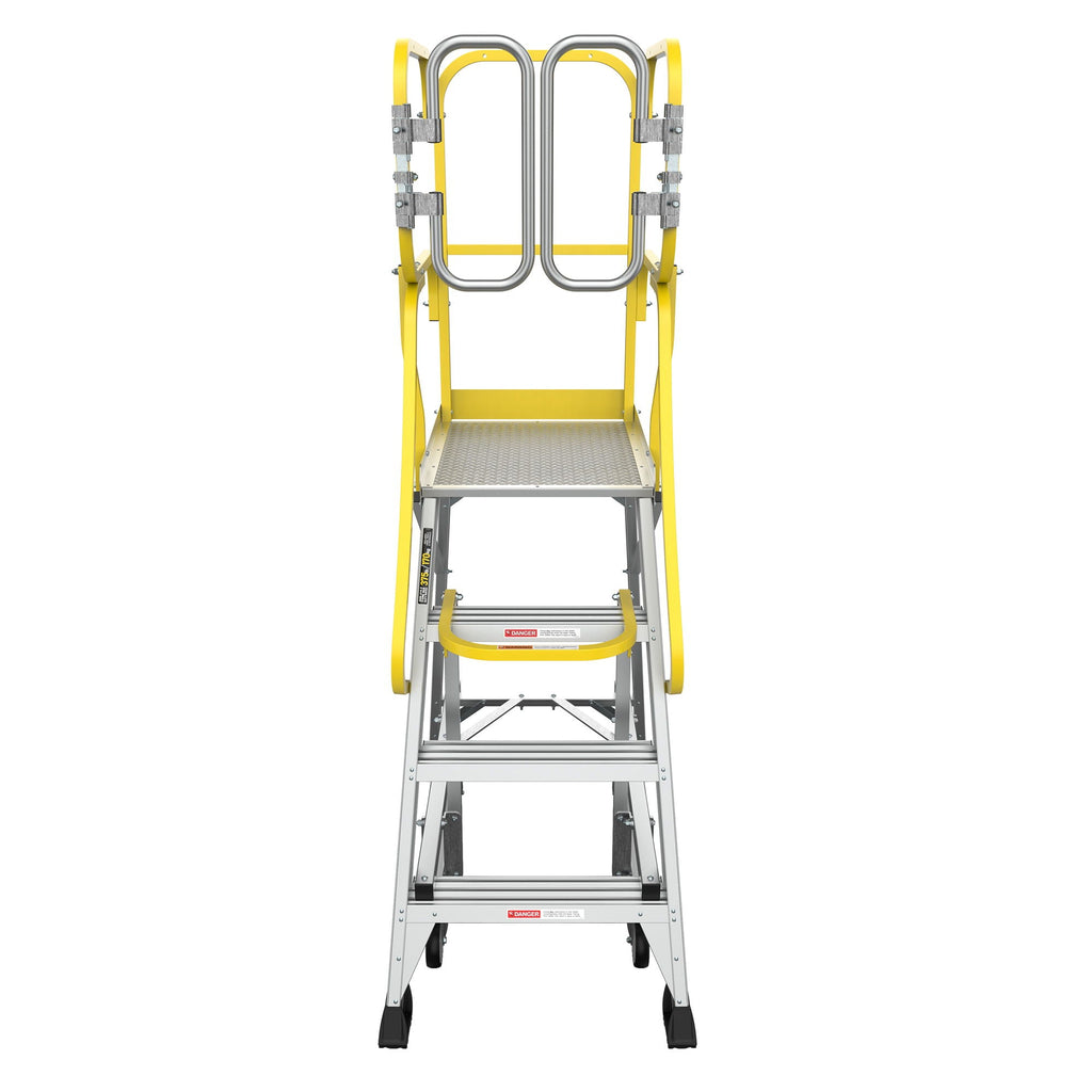 Heavy Duty Aluminum Rolling Platform Ladder with Steps