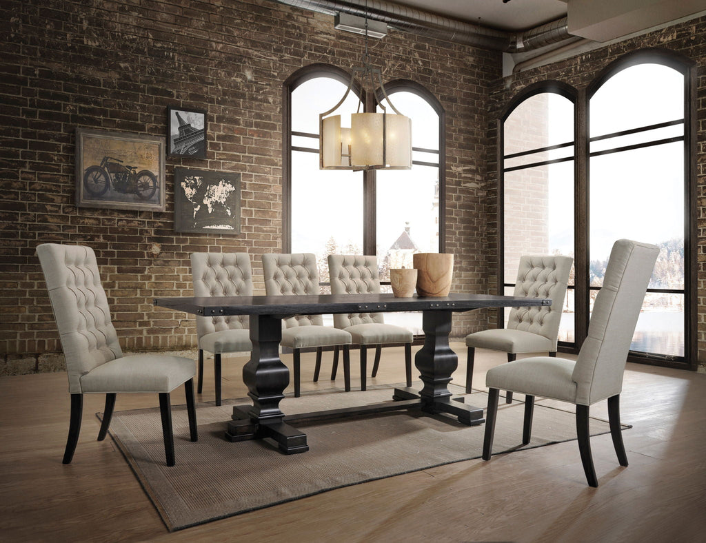 Morland 7 Pieces Dining Room Set - Black