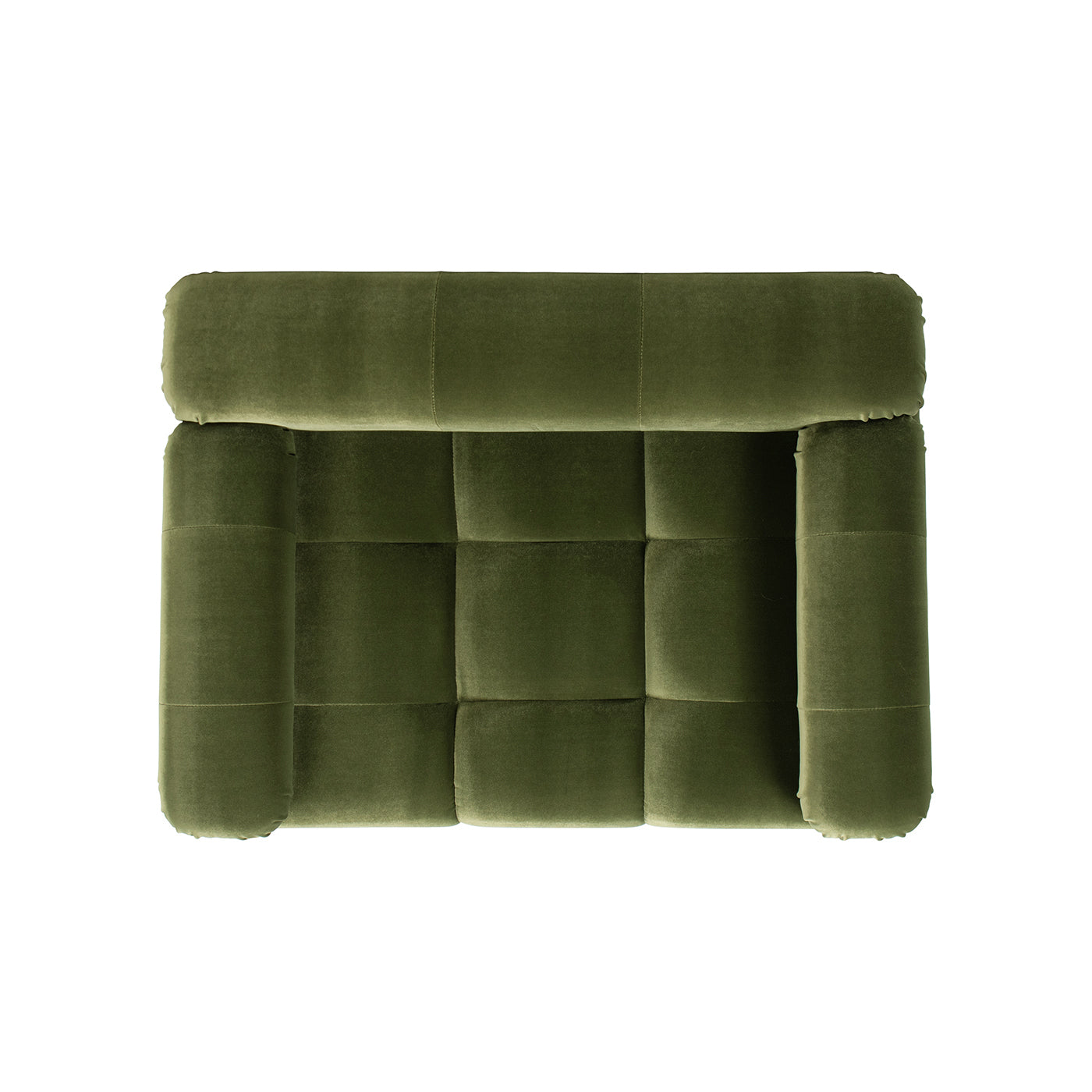 Marcel Upholstered Modern Small to Medium Pet Bed For Dogs and Cats Olive Green Velvet