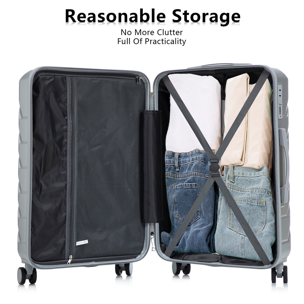 3-Piece ABS Spinner Wheel Luggage Set with Combination Lock