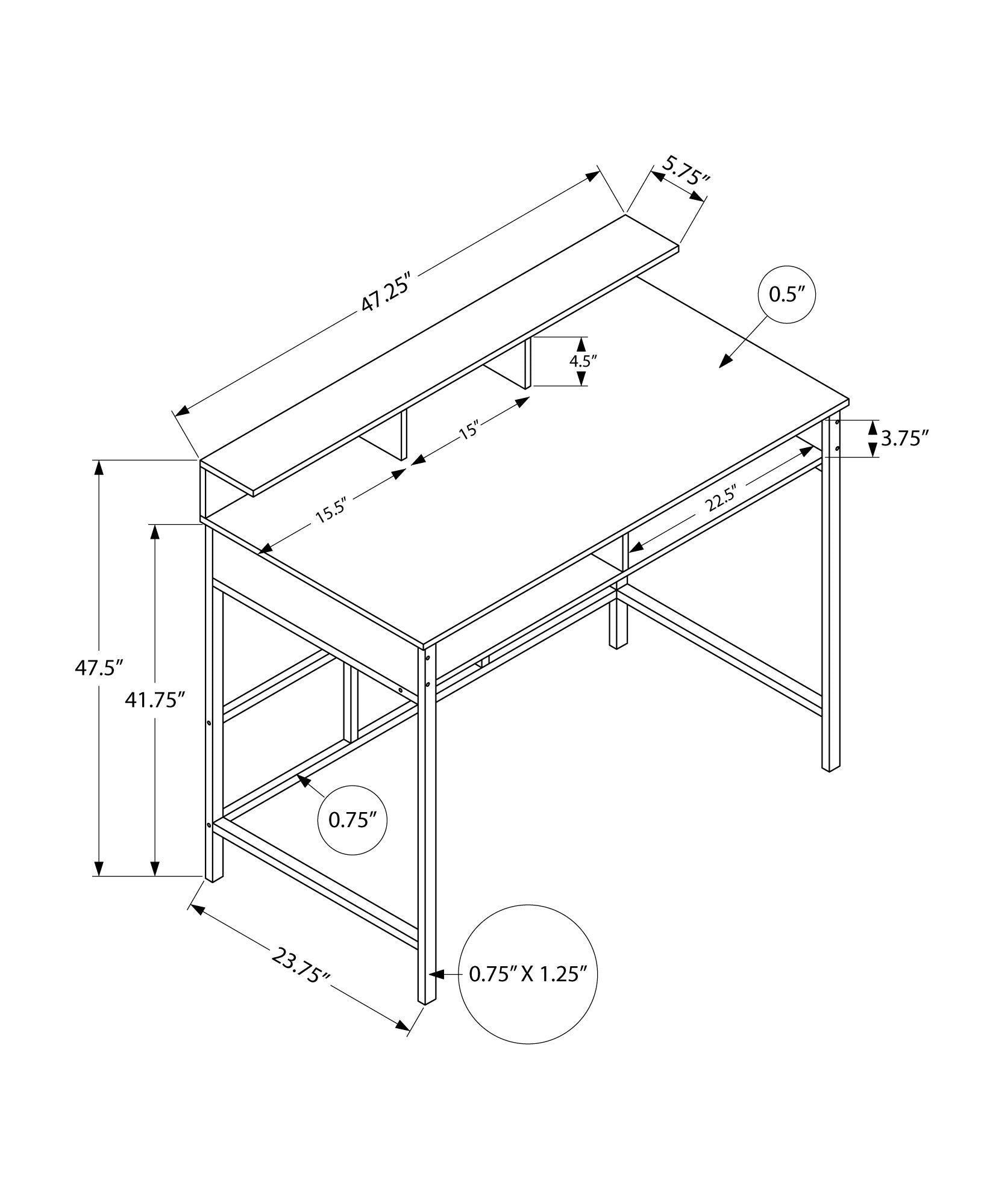 Computer Desk for Home Office with Standing Storage Shelves