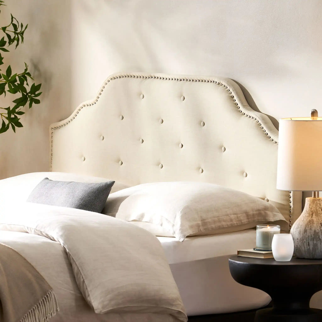 Luella Button Tufted Upholstered Headboard