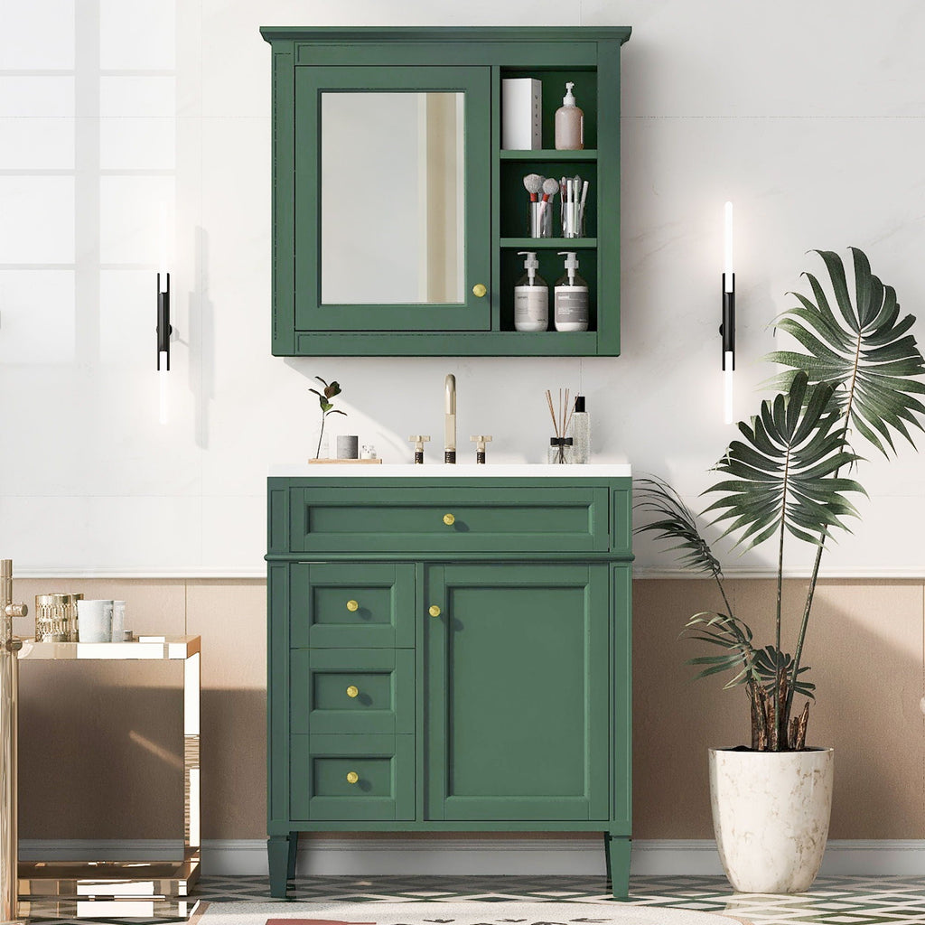 Bathroom Vanity With Medicine Cabinet and Storage