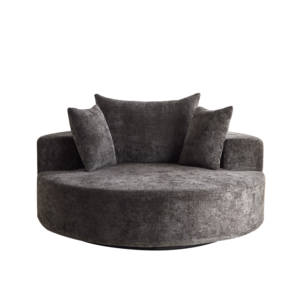 55'' Chenille Foam Single Swivel Chair