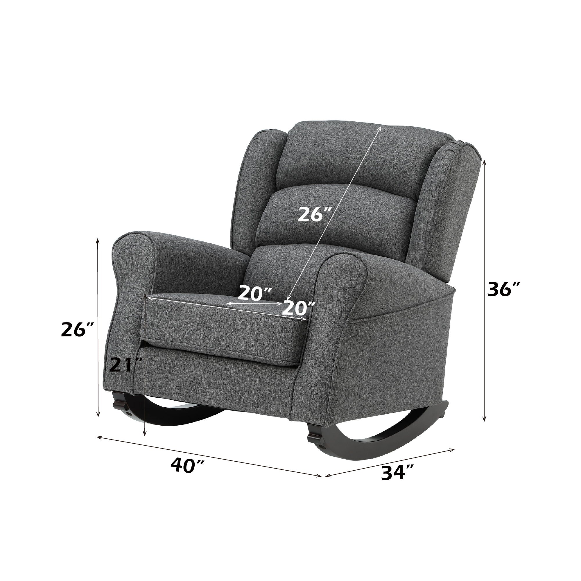 Fabien Rocking Chair in Gray