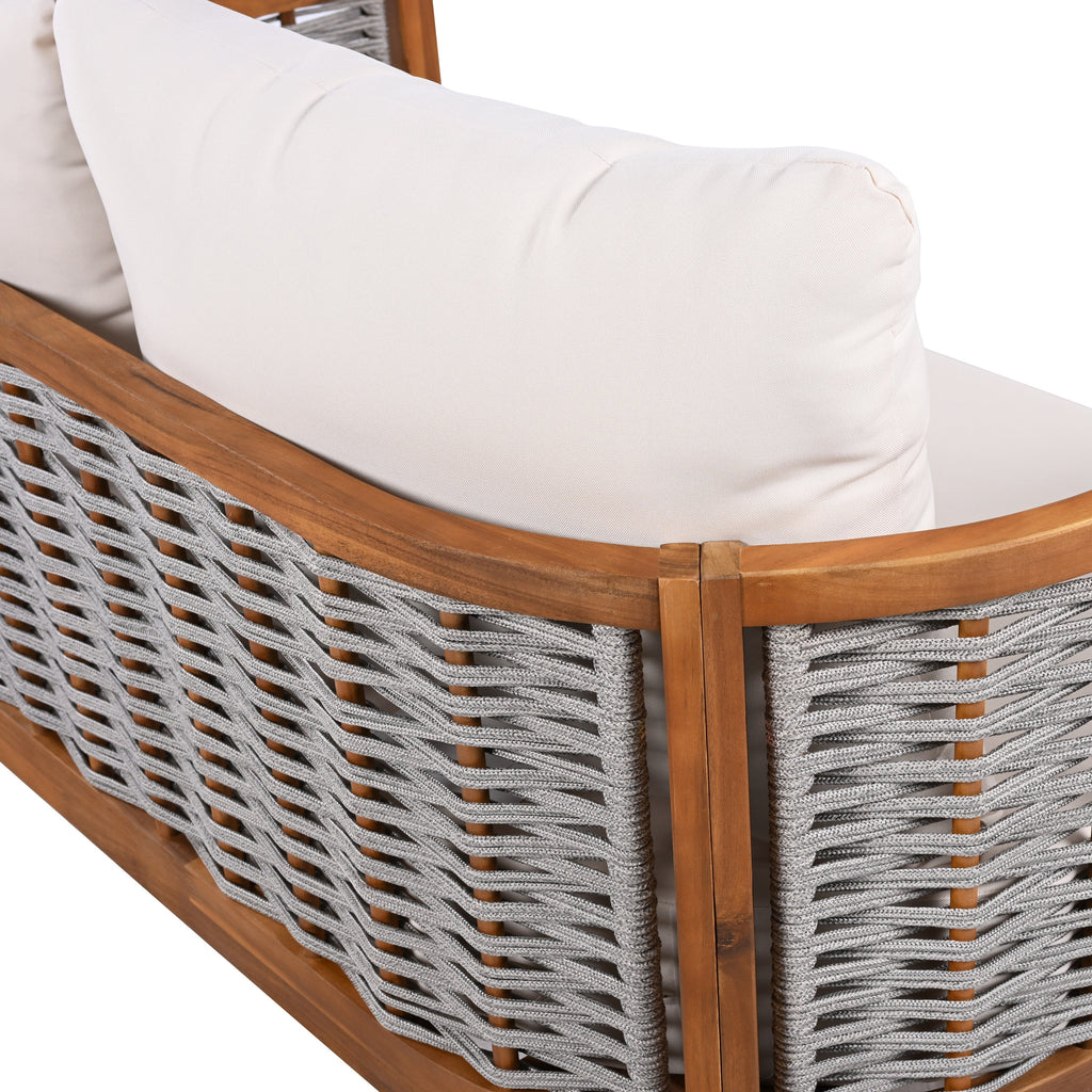 Outdoor Unique Tub Design 4-Seat Sofa Set with Woven Rope