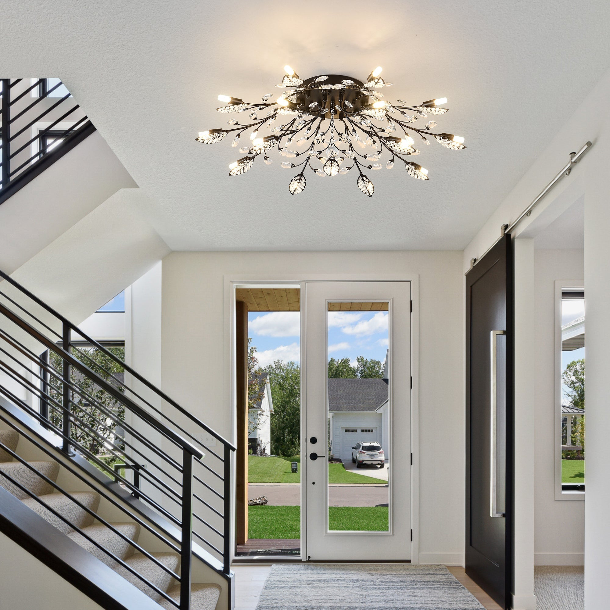 15-Light Chandelier Crystal Ceiling Lamp