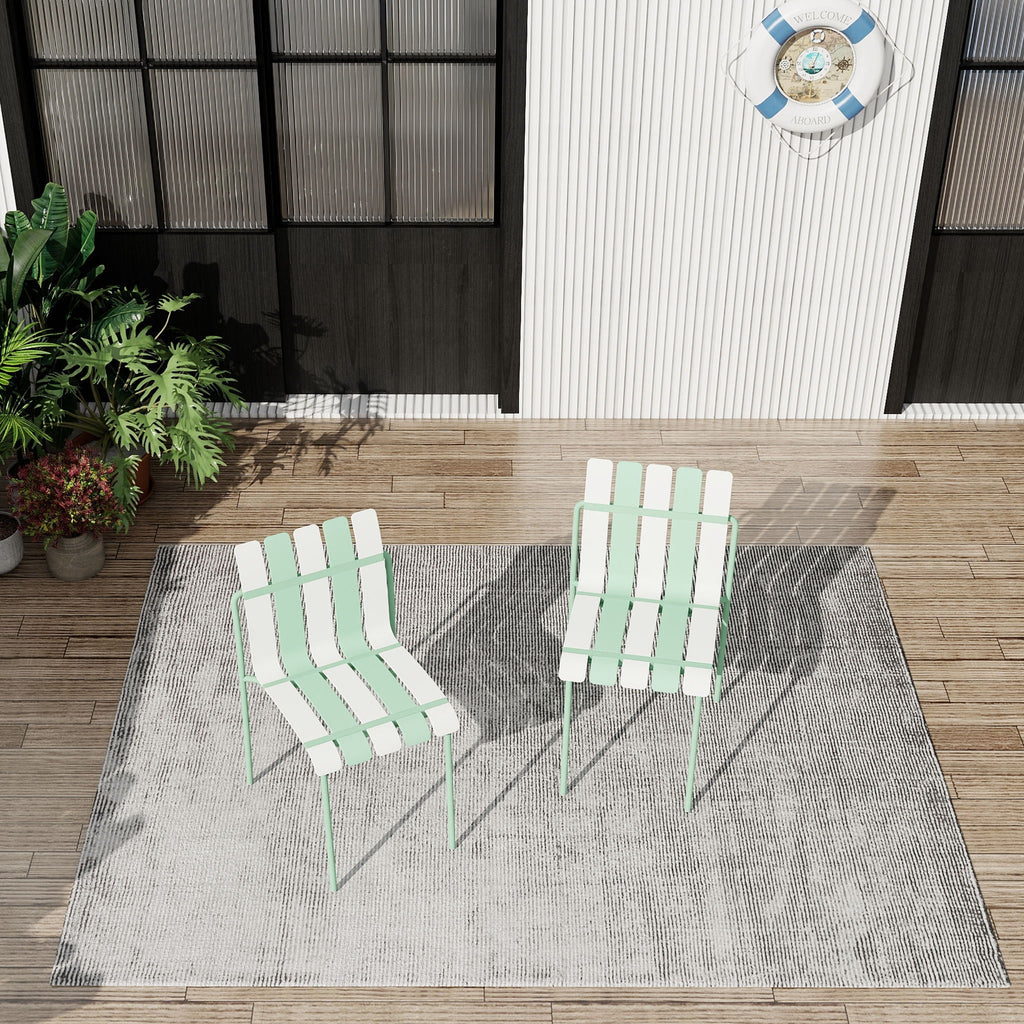 4 Piece Set Of Modern Color Block Designed Single Chairs