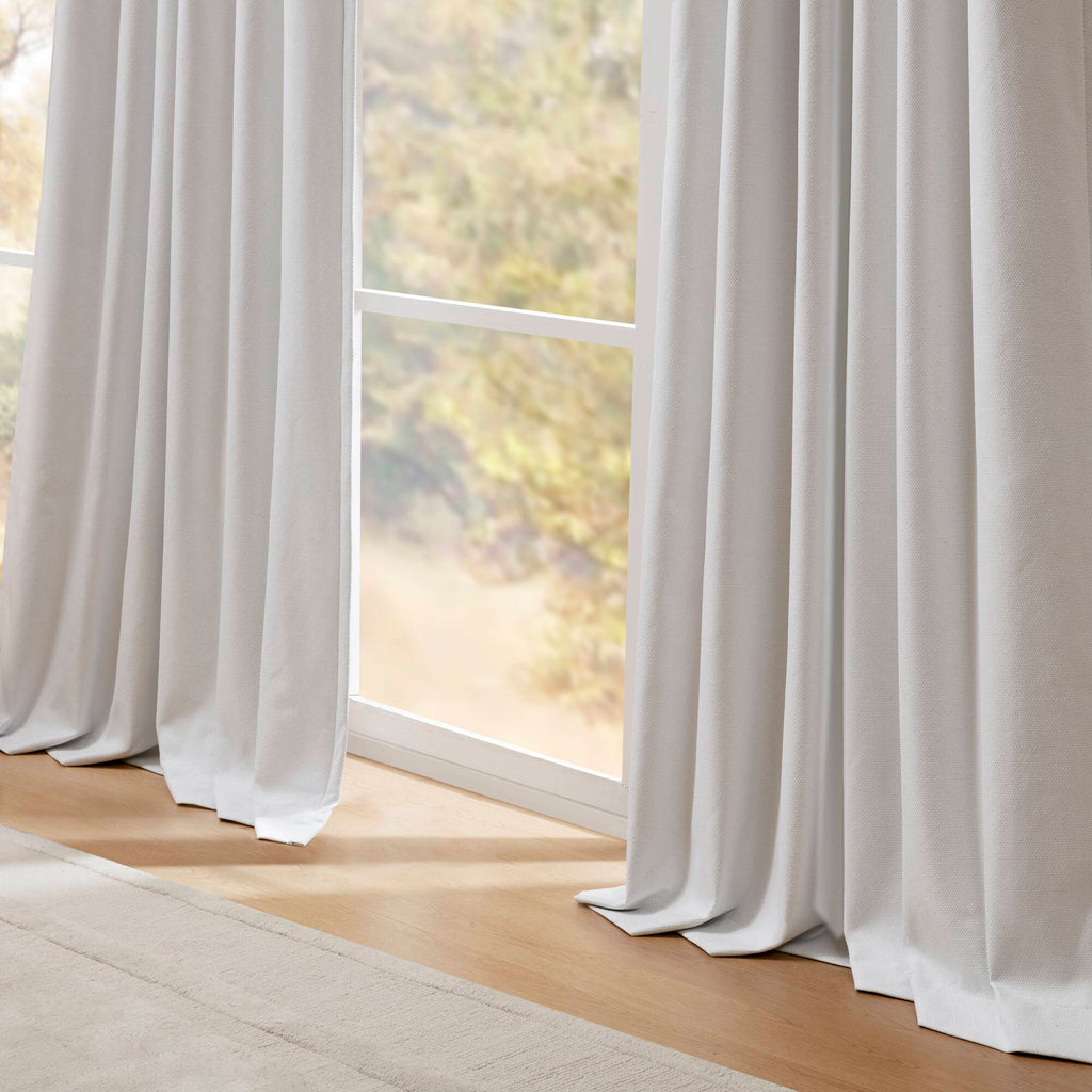 2-PK 52x84" Sound Blocking Total Blackout Curtain Panel Pair White