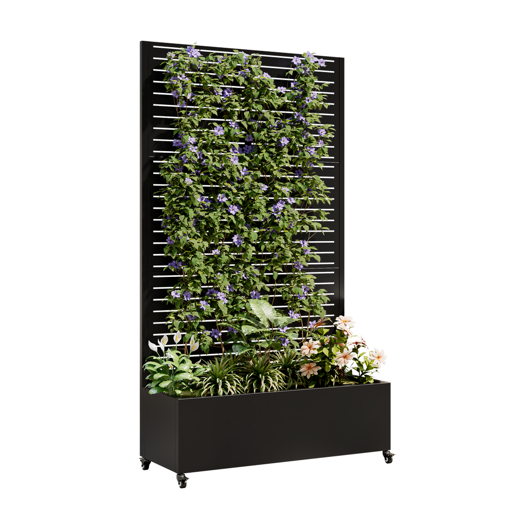 Metal Planter Box with Trellis, 73' x 35' x 16" Raised Garden Bed