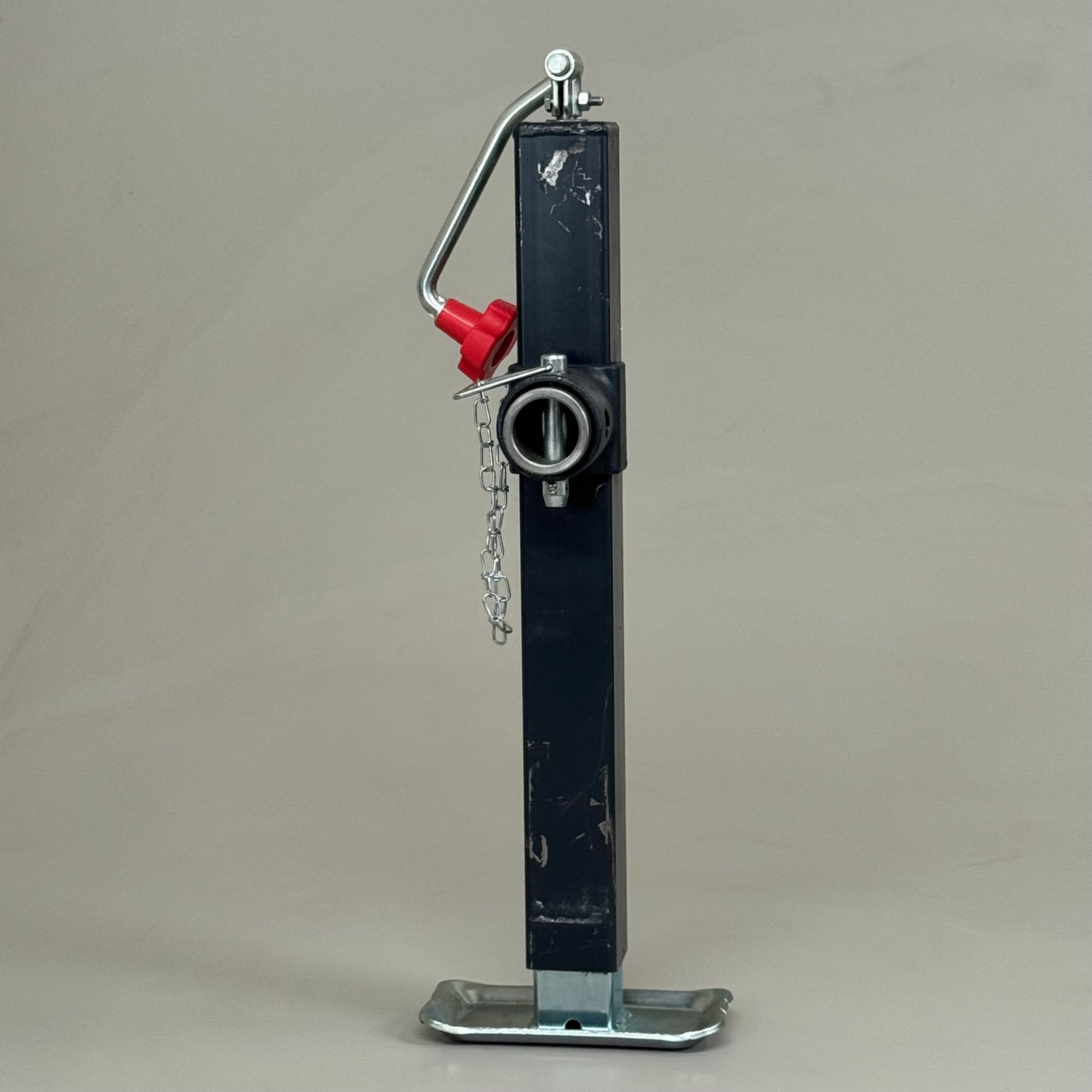 BULLDOG Square Tube Trailer Jack 3000 Lb Lift Cap 15" Travel 26" Closed Grey 195306