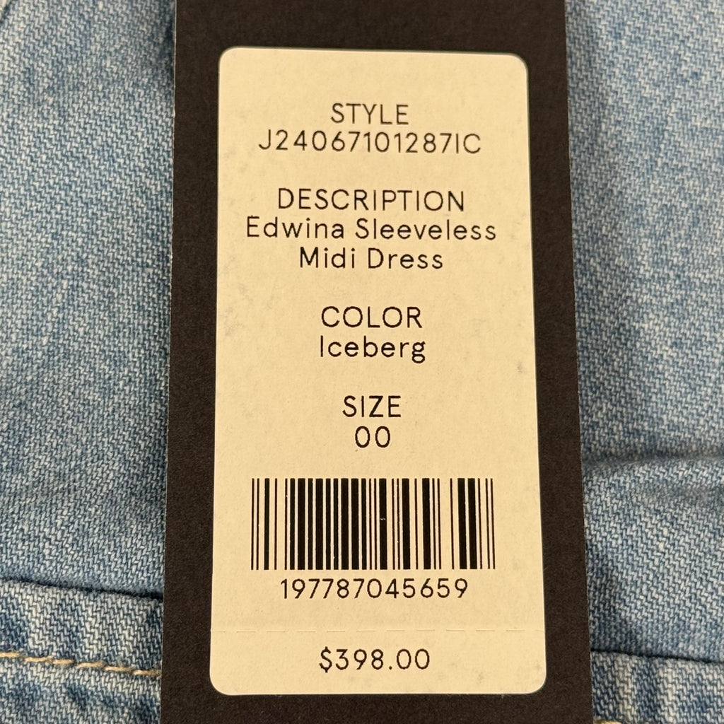 VERONICA BEARD Jeans Edwina Sleeveless Midi Dress Sz-00 Iceberg J24067101287IC