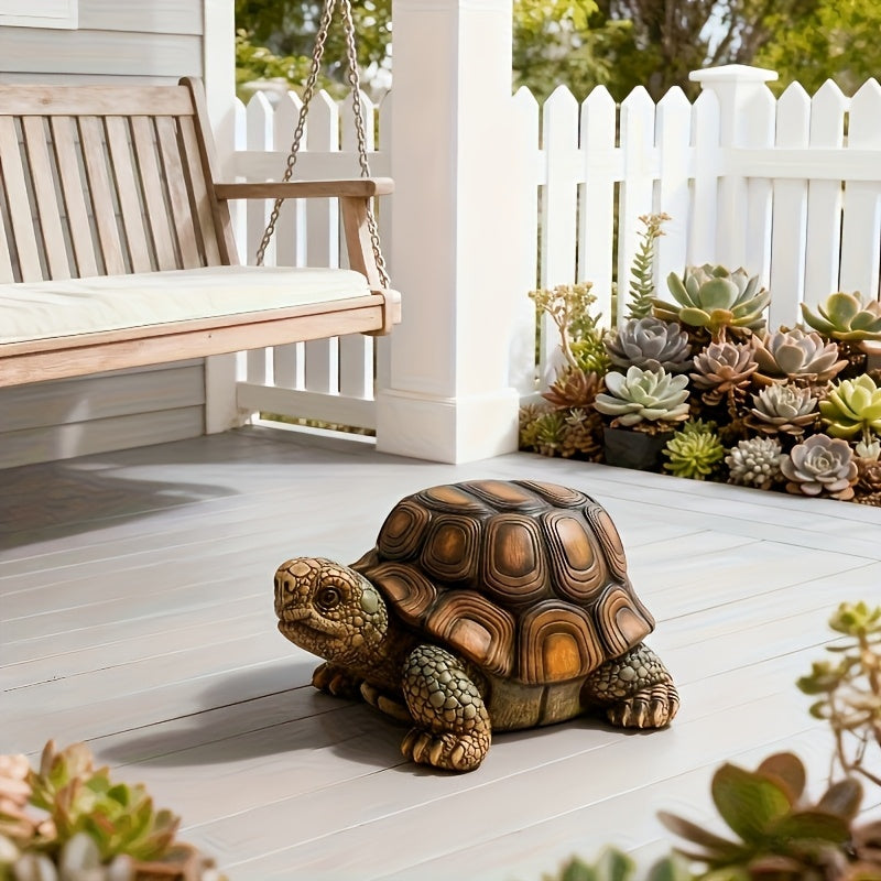 18" Garden Turtle Statue Stool - Multi-Purpose Decorative Resin Sculpture