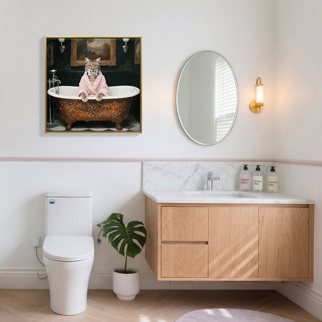 Tiger in Bathtub Wall Art Print Poster