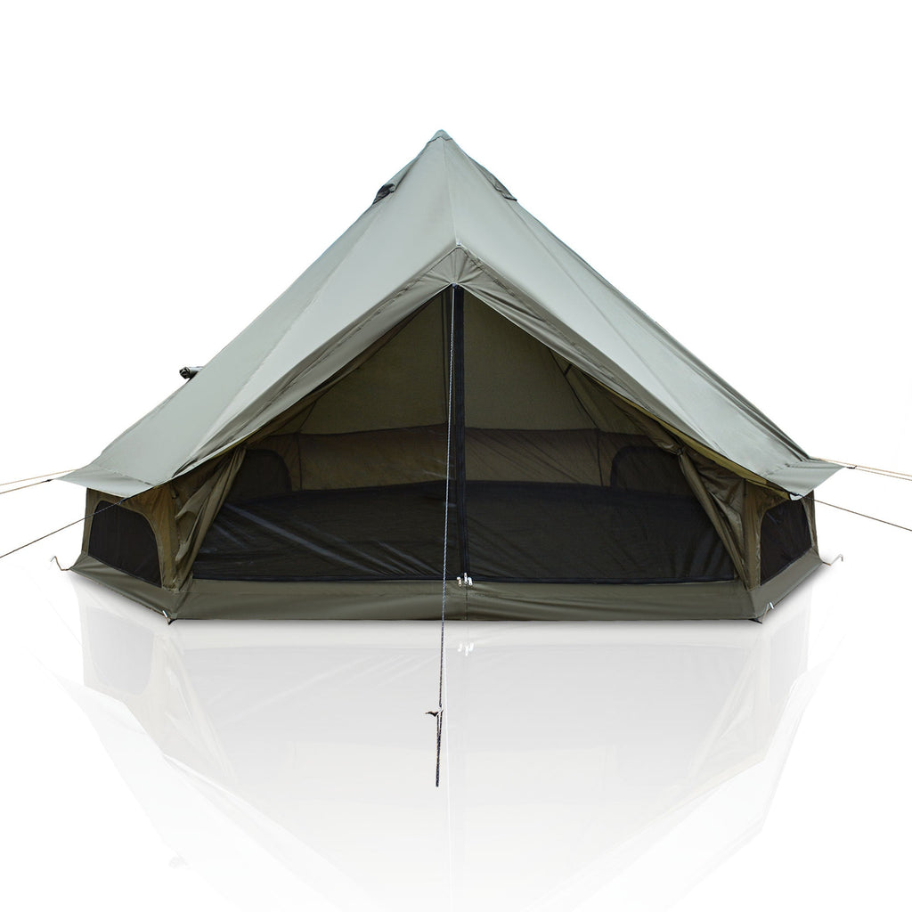 4 Season Bell Tent 13.1FT, Green Waterproof Glamping Yurt Tent