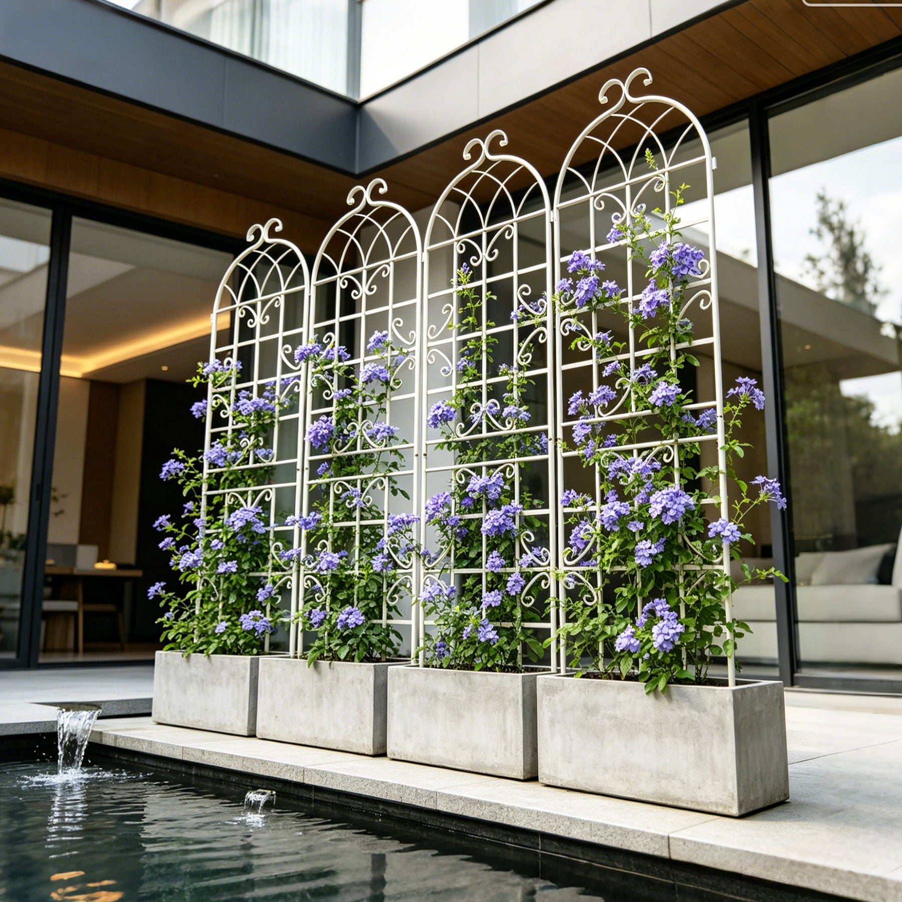 Metal Garden Rustproof Trellis For Climbing Plants Outdoor Flower Support
