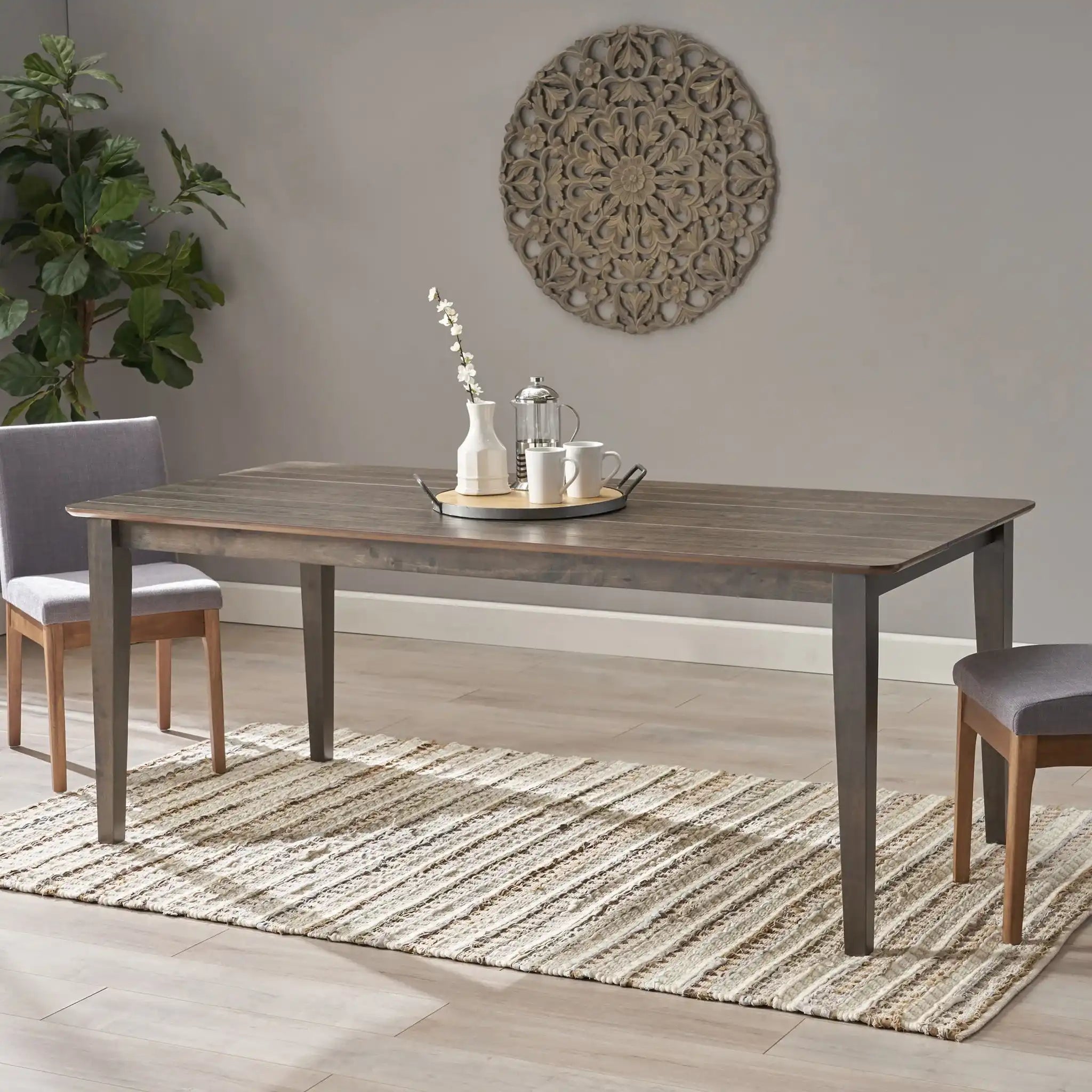 Farmhouse Charm Dining Table With Square Leg