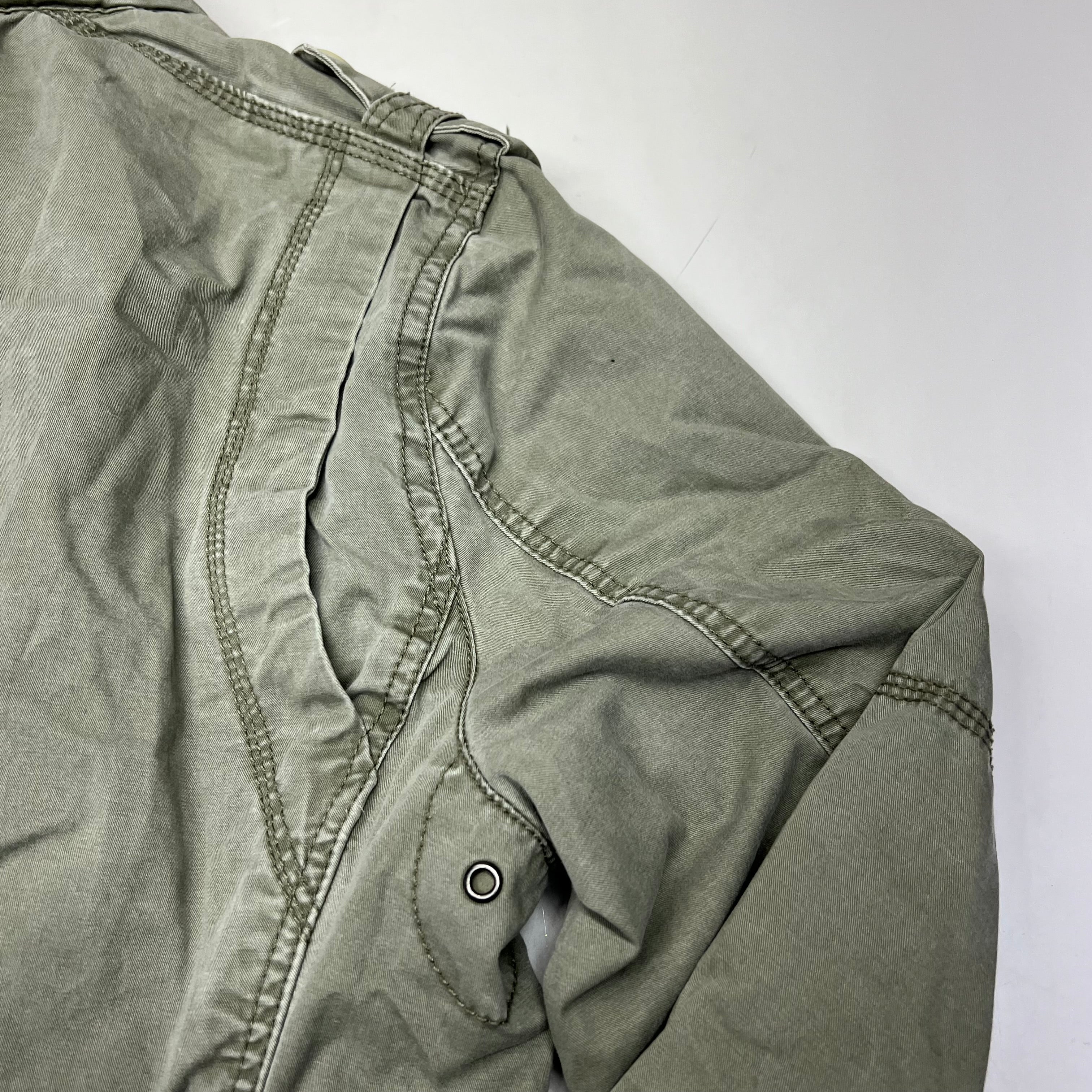 BRANDIT Military Jacket Vintage Cotton Inside & Out Men's Sz M Vintage Green