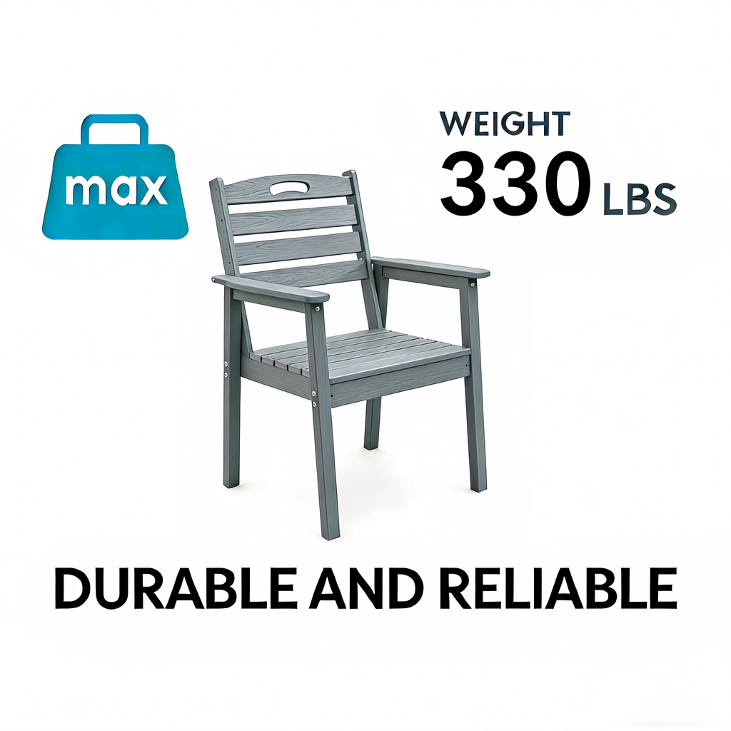 HDPE Outdoor Patio Dining Set - Table and Six Chairs