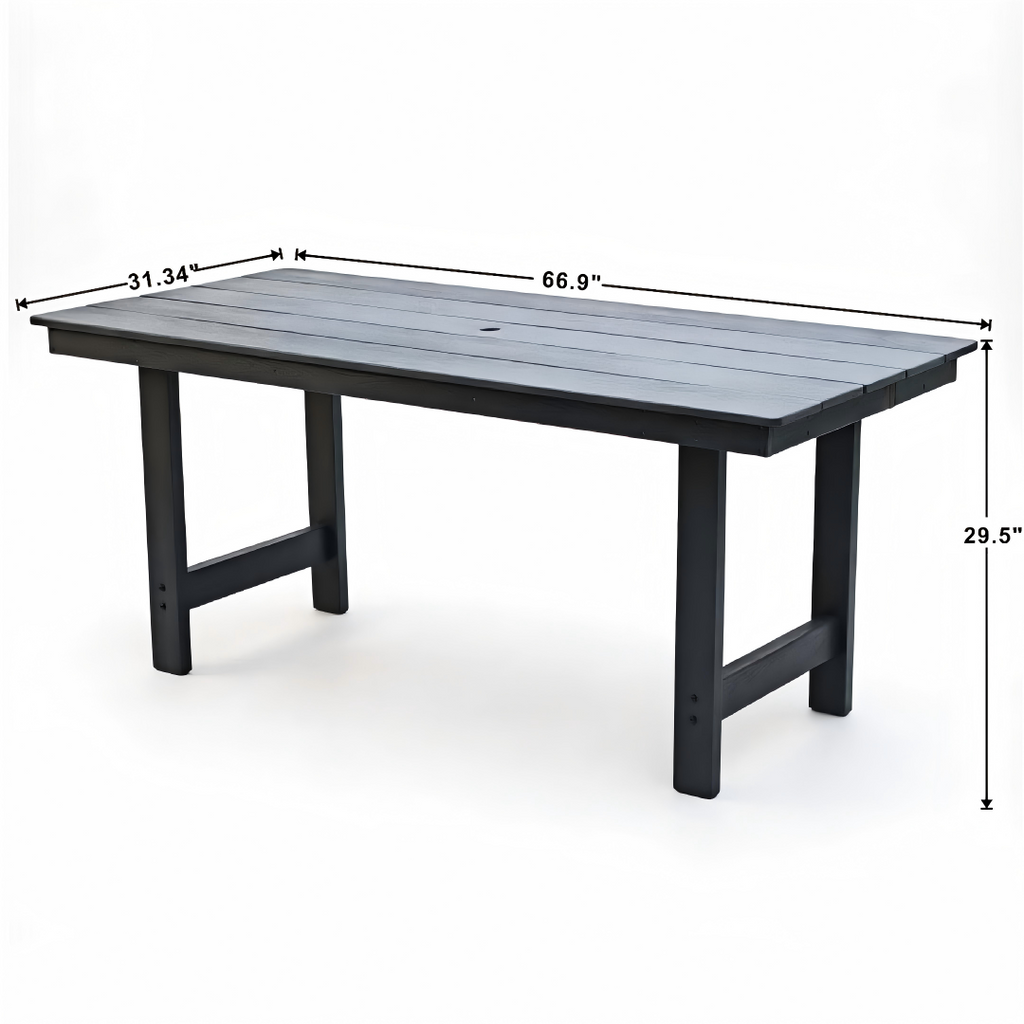 HDPE Outdoor Patio Dining Set - Table and Six Chairs