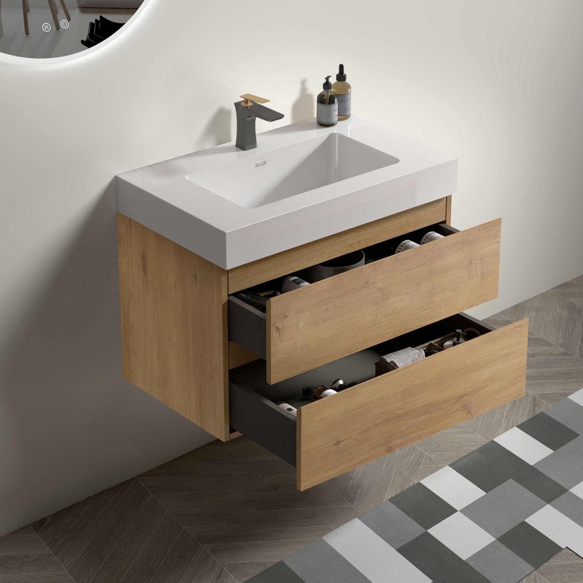 Alice Wall Mounted Bathroom Vanity with Sink