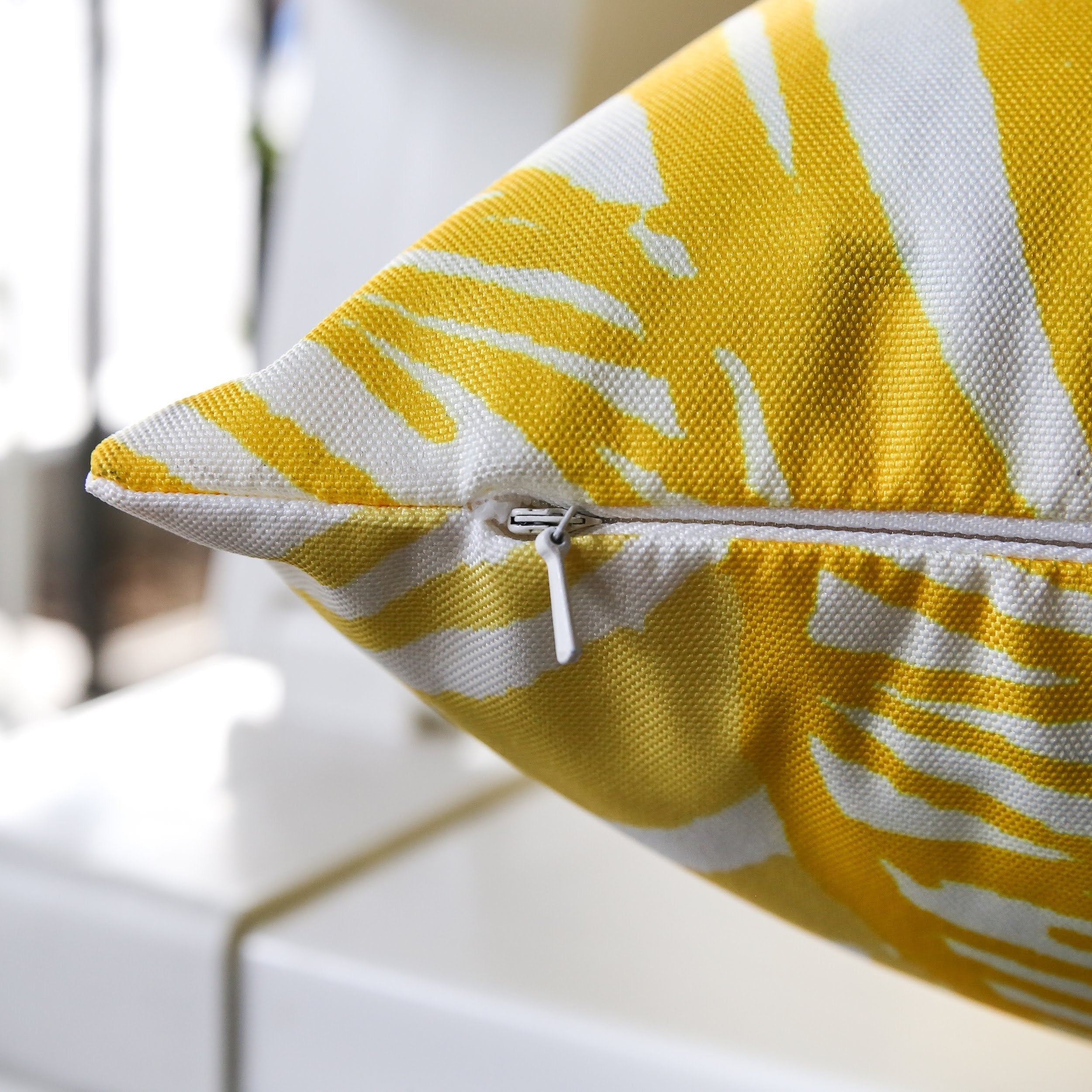 Leaf Vein Yellow Outdoor & Indoor Pillow