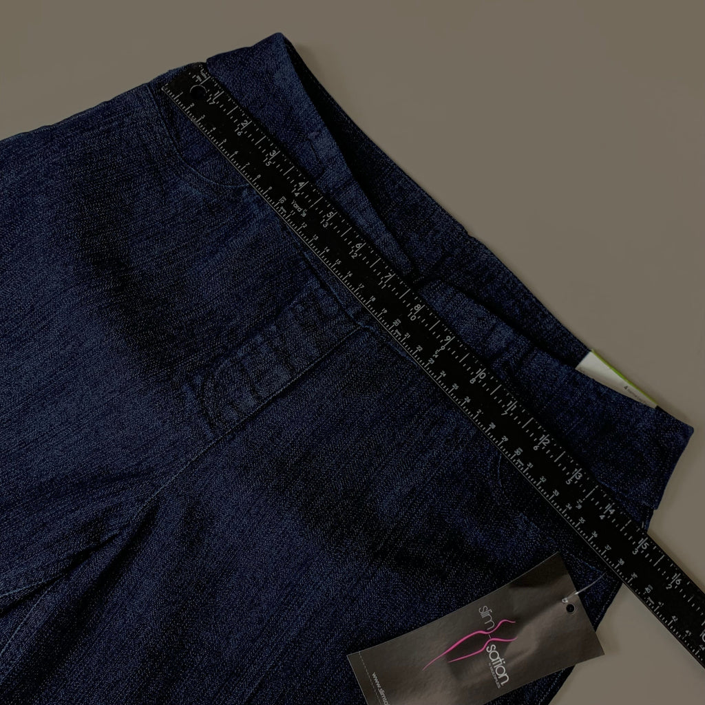 MULTIPLES Narrow Leg Pant Petite Women's Sz 4  Denim M2604P