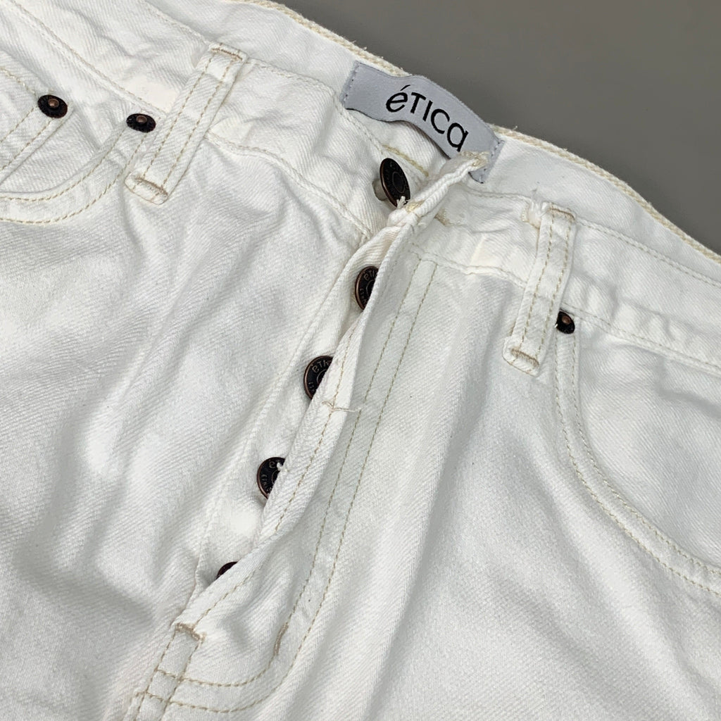 ETICA Tyler High Waist Straight Leg Ankle jeans Vintage White Size 26 EW180114A