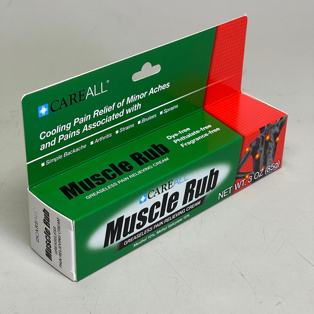 CAREALL (6 PACK) Muscle Rub Greaseless Pain Relieving Cream 3 oz per tube MUS3 BB 02/28