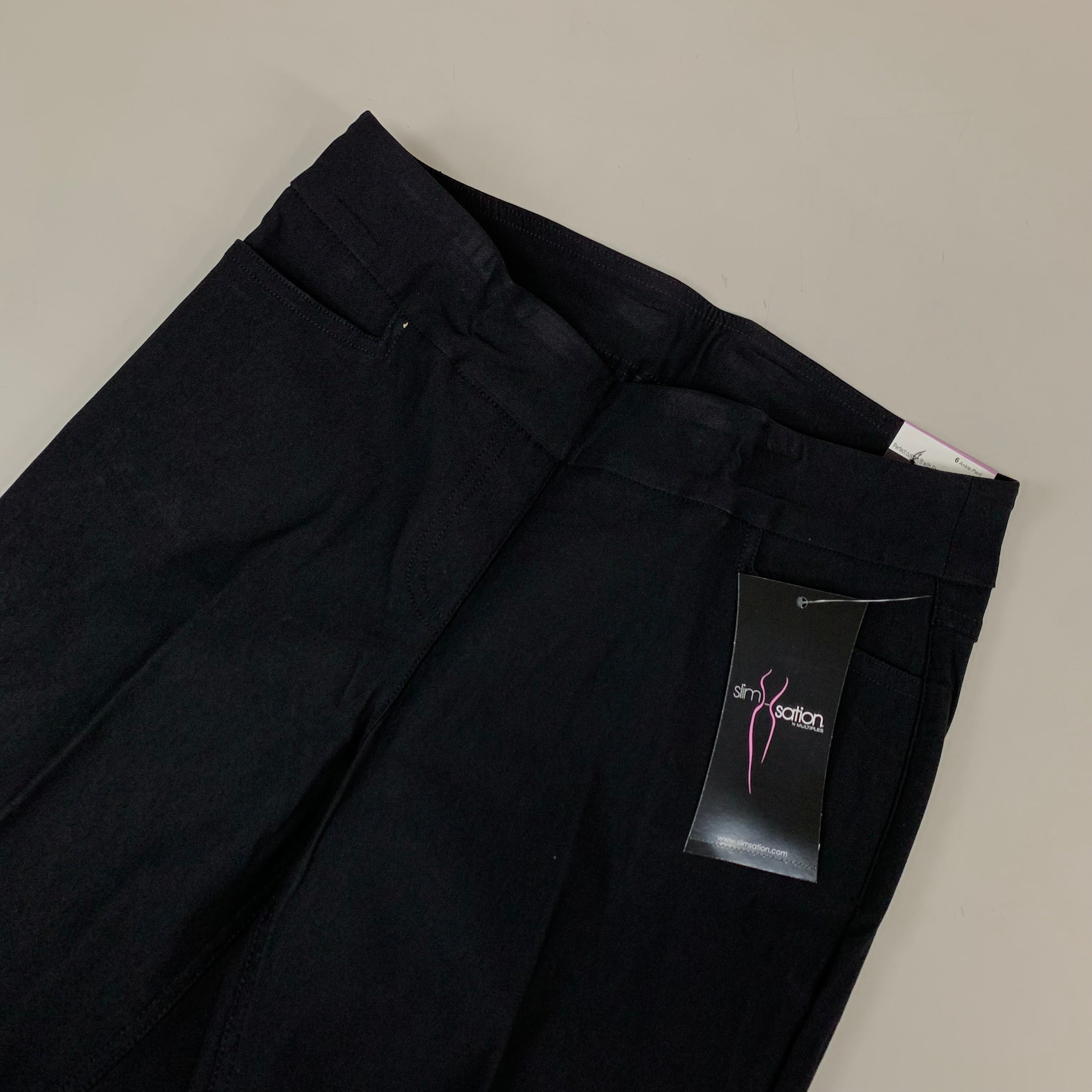 MULTIPLES Ankle Pant  Petite Women's Sz 6 Black M30719PM