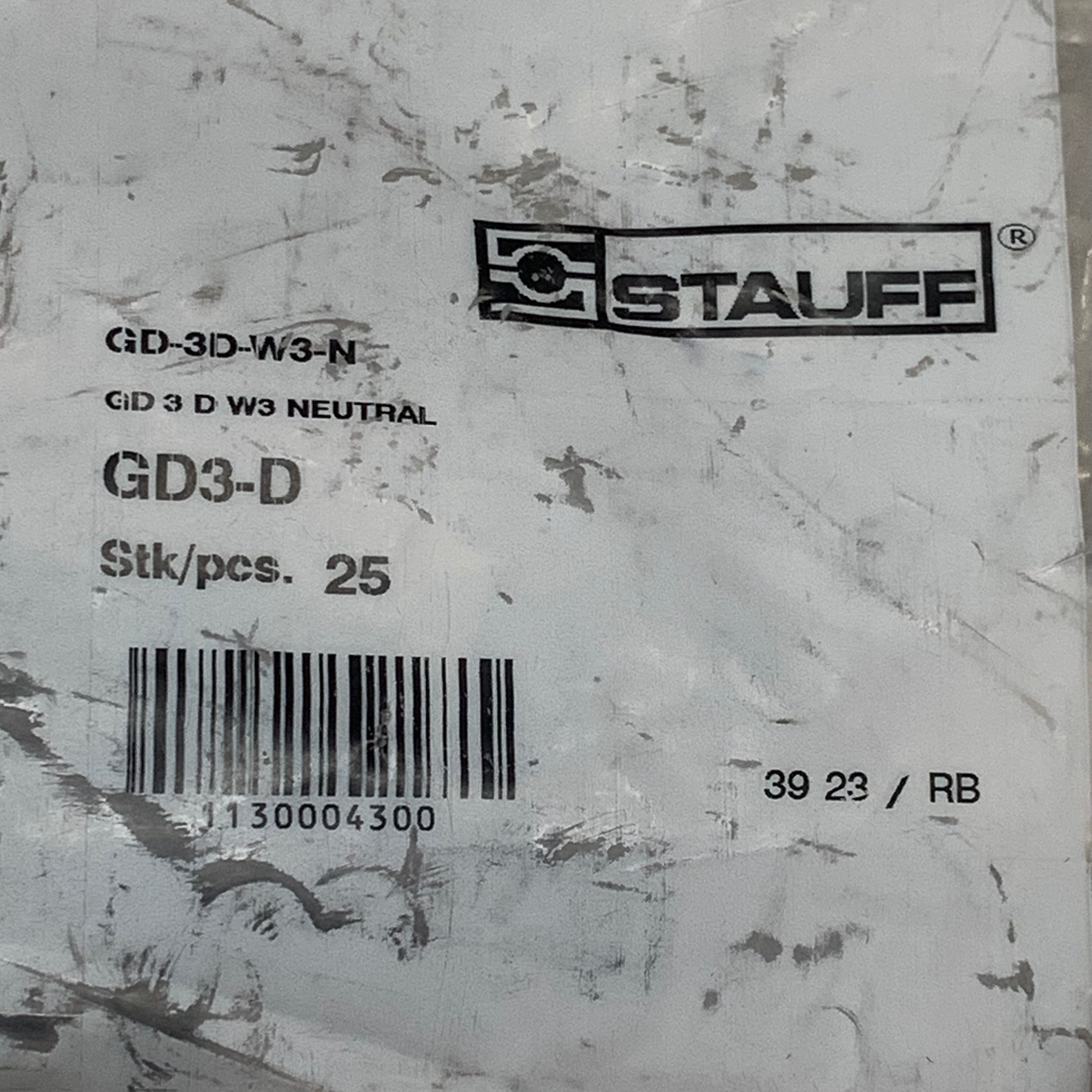 STAUFF (25 PACK) Cover Plate Twin Series 3D Carbon Steel Zinc/Nickel GD-3D-W3-N