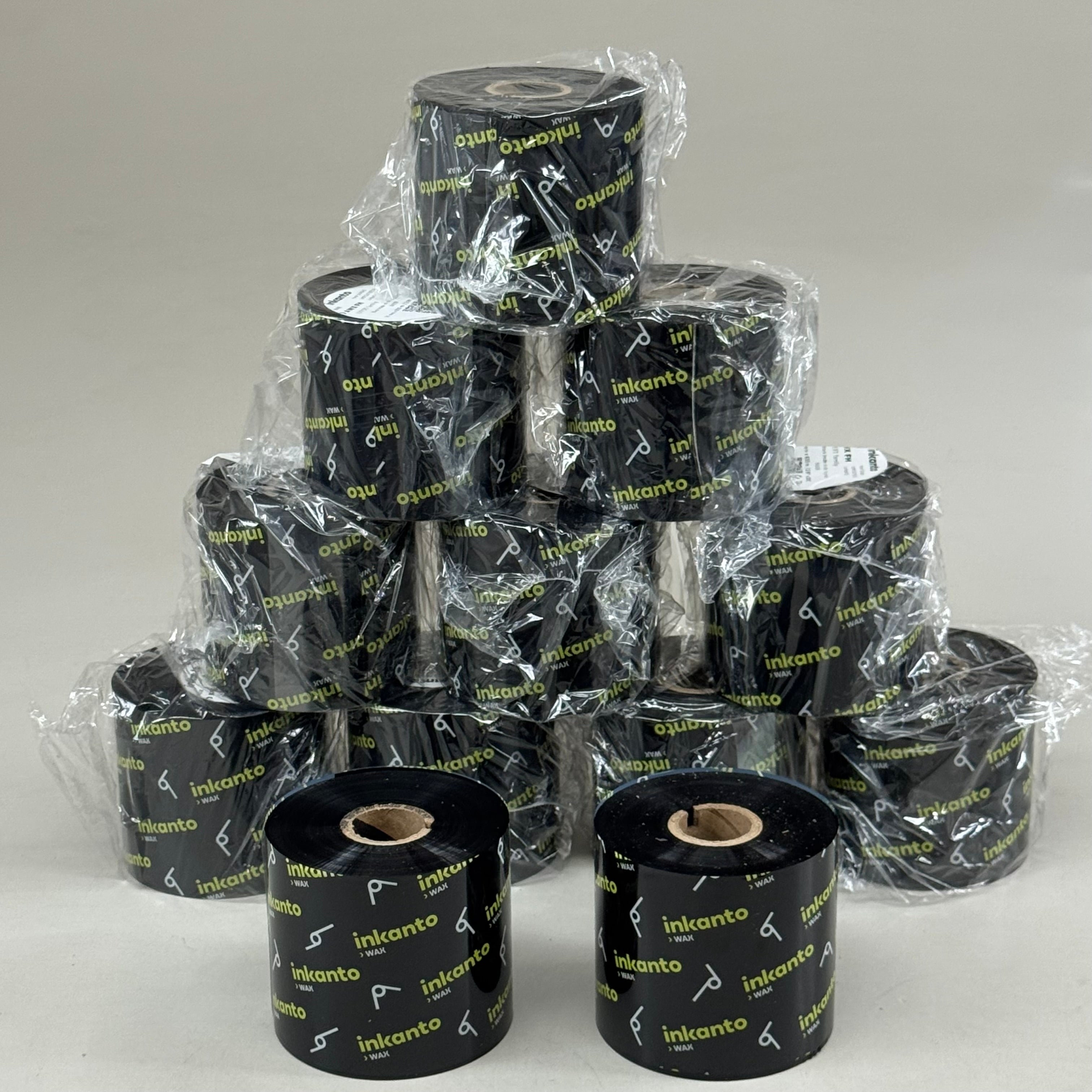 INKANTO (12 Pack) Black Inside Ink Rolls For Printers 2.99"x2001'  Black T43454IO