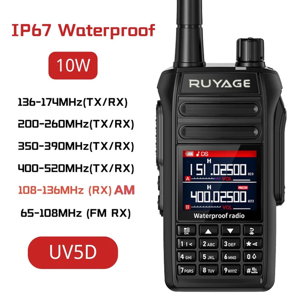 RUYAGE UV5D IP67 Waterproof Dual Band Walkie Talkie