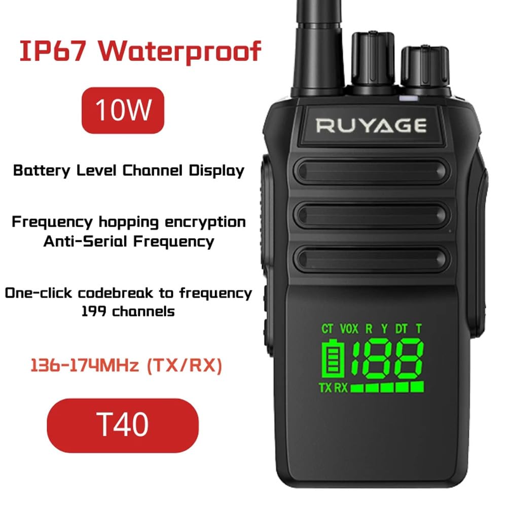 RUYAGE T40 IP67 Waterproof VHF Walkie Talkie Radio