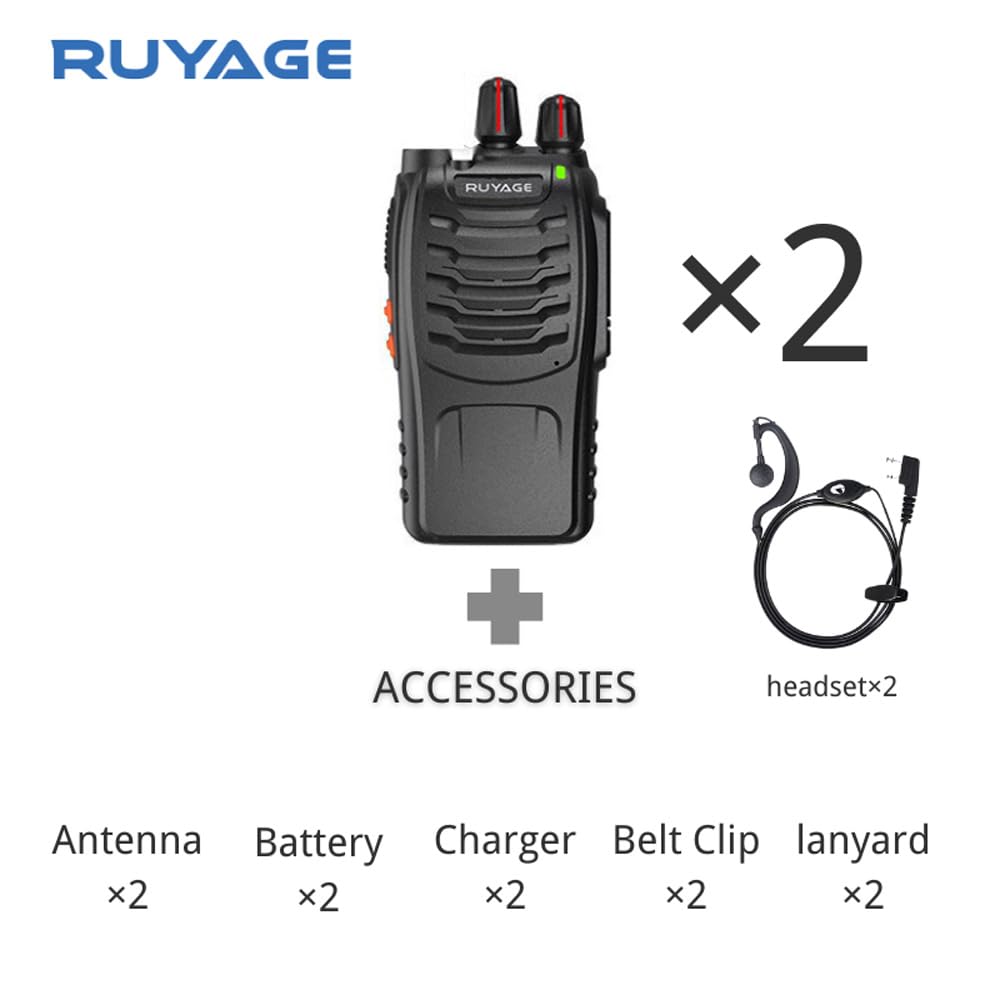 RUYAGE 888S V3.0 Lightweight Rechargeable Walkie Talkies 16CH UHF Two Way Radio