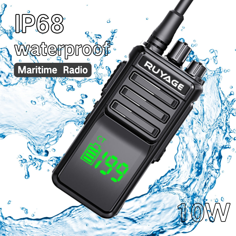 RUYAGE T30 IP68 Waterproof Marine Walkie Talkie VHF UHF Dual Band Radio