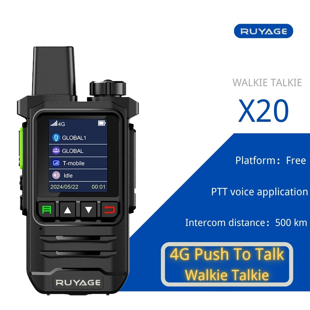 RUYAGE X20 4G LTE PoC Walkie Talkie | 1-Year Service Included