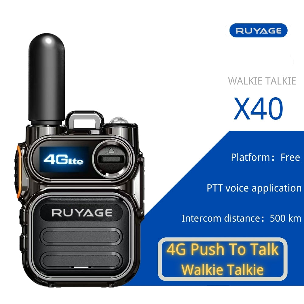 RUYAGE X40 Mini POC Radio | Compact Metal Body 4G LTE Push To Talk Walkie Talkie