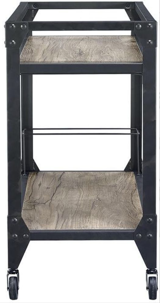 Jorgensen Serving Cart - Rustic Oak / Charcoal