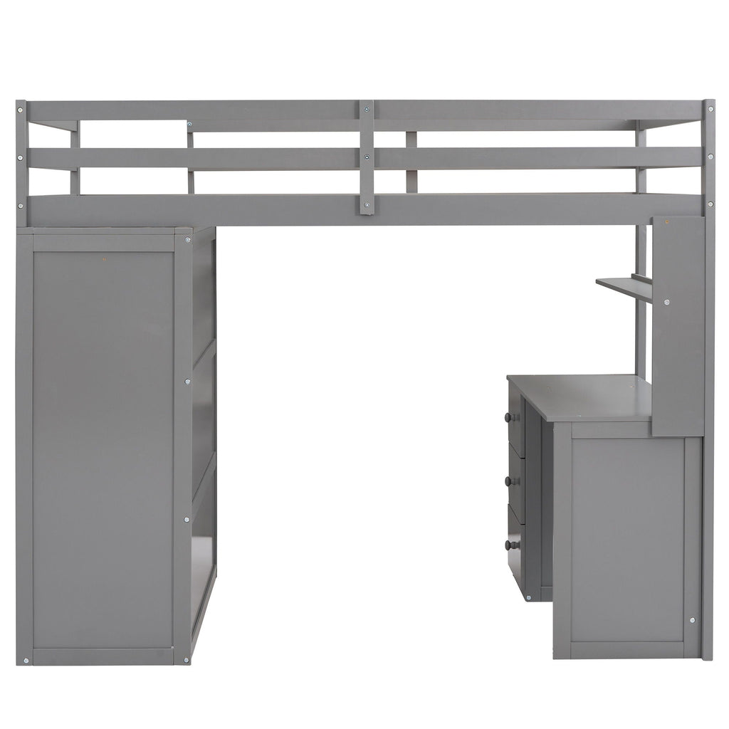 Loft Bed With Drawers, Desk, And Wardrobe